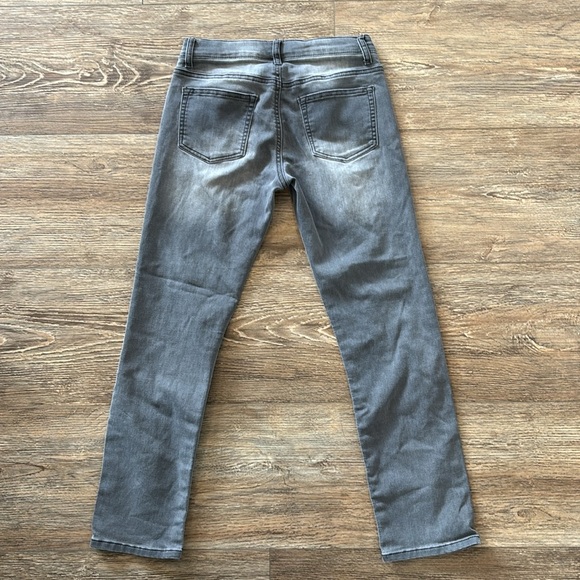 Lazer/Co Girls Size 12 Gray Wash Skinny Jeans Distressed Y2K Denim Style Kids - Picture 4 of 5